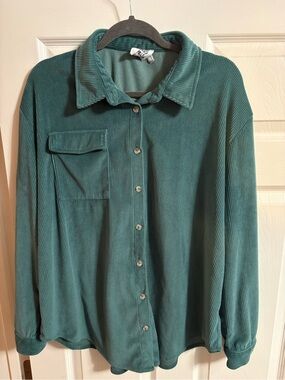 Princess Polly shacket shirt jacket button down corduroy teal cottagecore 10